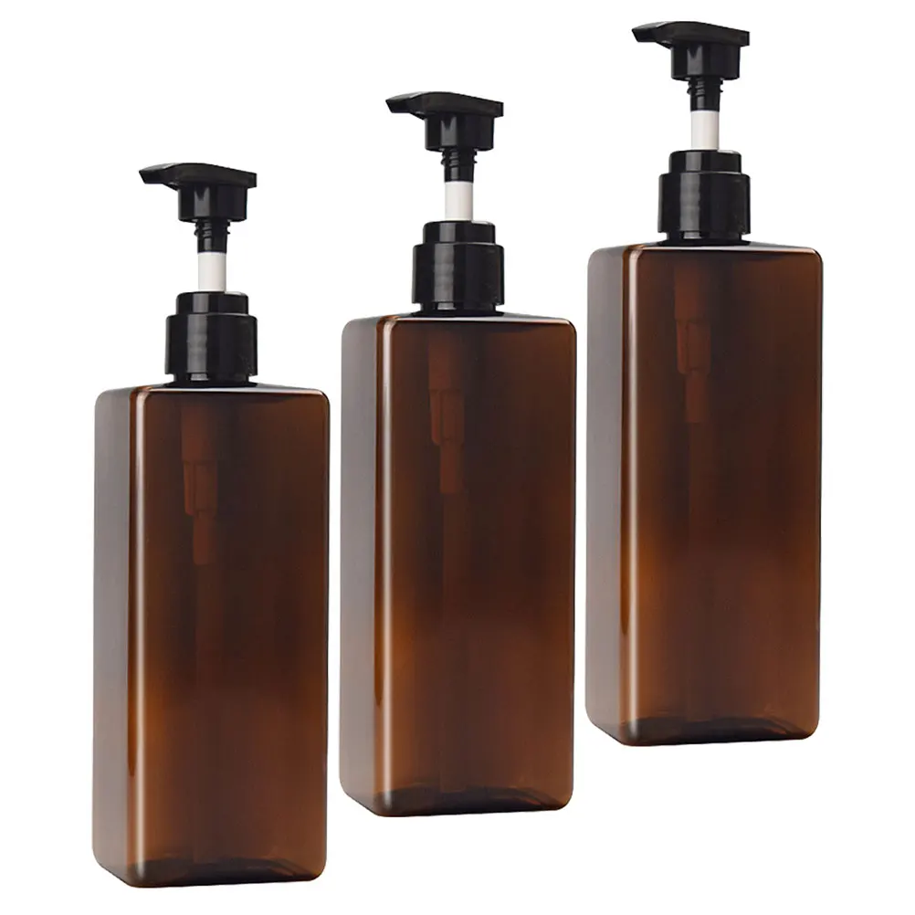 

3pcs PET Shampoo Body Lotion Refillable Container 500ml Travel Soap Dispenser Pump Large Mouth Portable Storage Home Decor