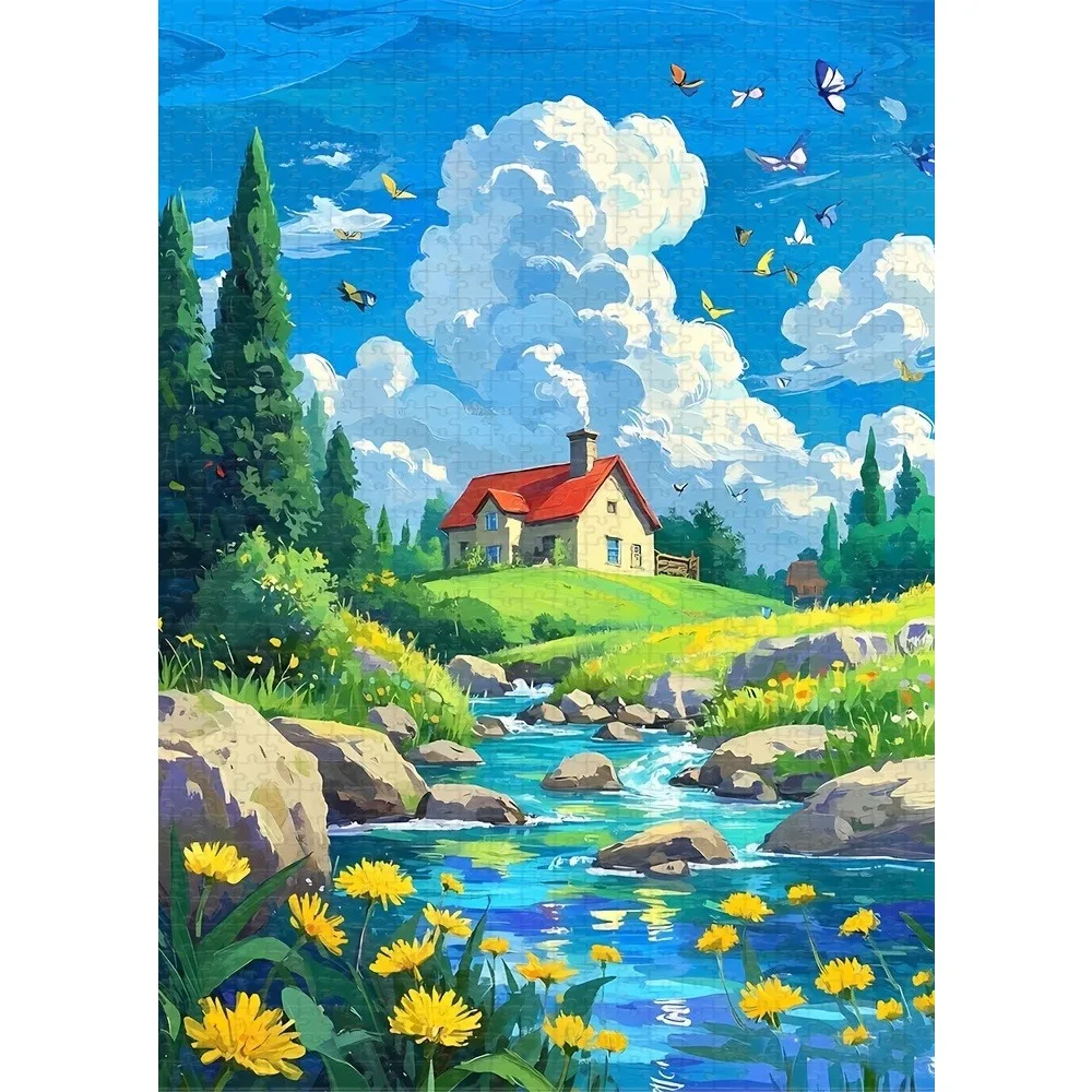 

500/1000/1200/2000PCS Puzzle Spring Scenery Jigsaw Modern Home Wall Decor Birthday and Holiday Gifts Educational Toys