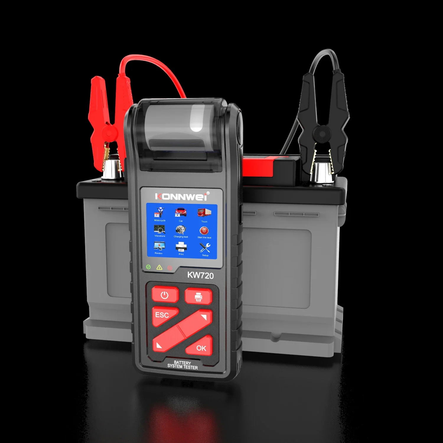 KW720 Universal-Batterietester – 12 V/24 V mit Drucker