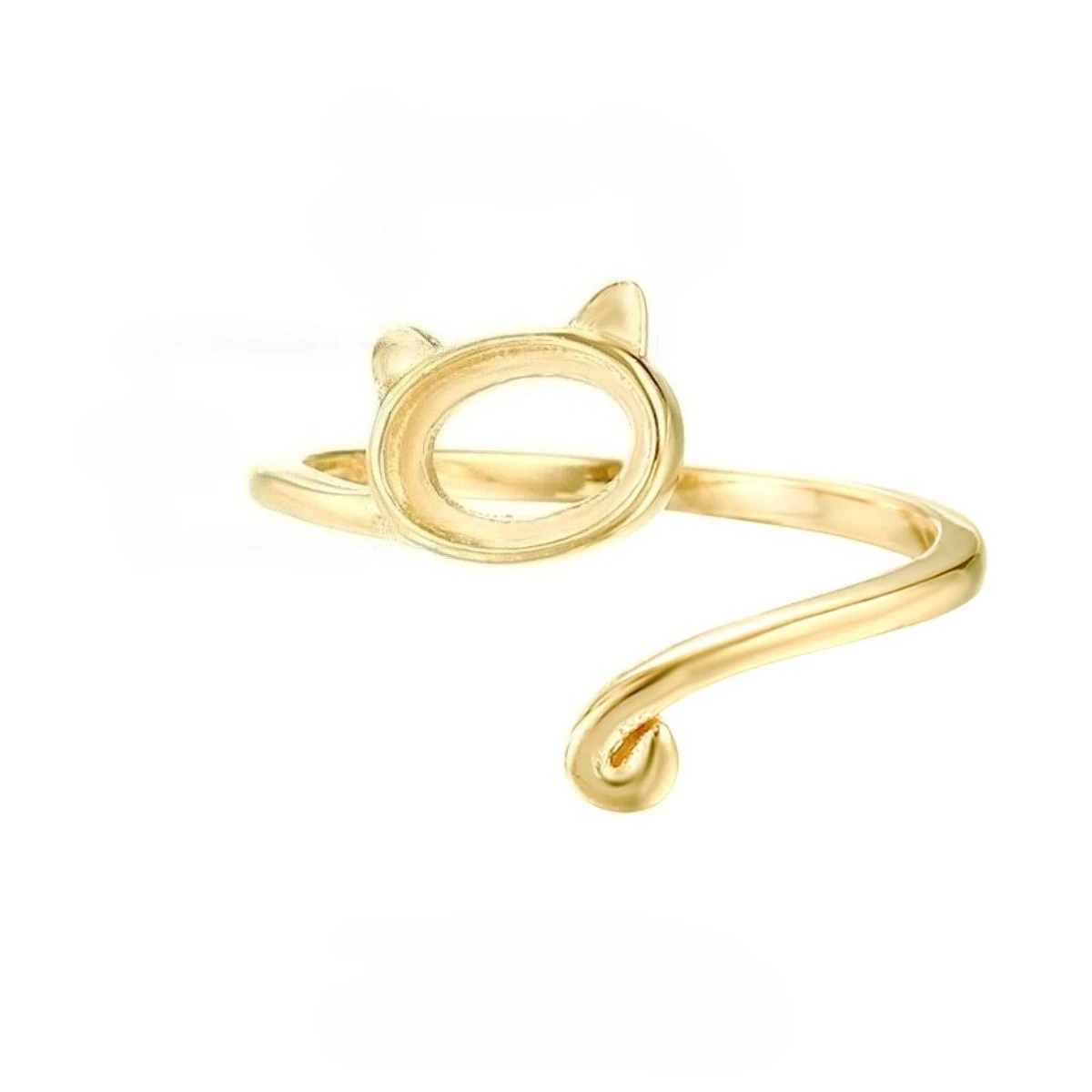 

Adjustable Ring Blank (4x6mm/5x7mm/6x8mm Oval Blank) 925 Silver Cat Ring Setting Sterling Silver Ring Base