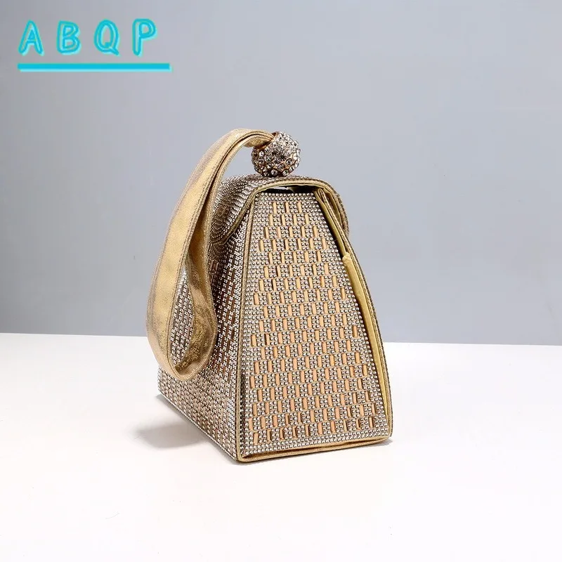 New Triangle Handheld Diamond Handbag Banquet Bag Cheongsam Dress Handbag Annual Meeting Shoulder Bags
