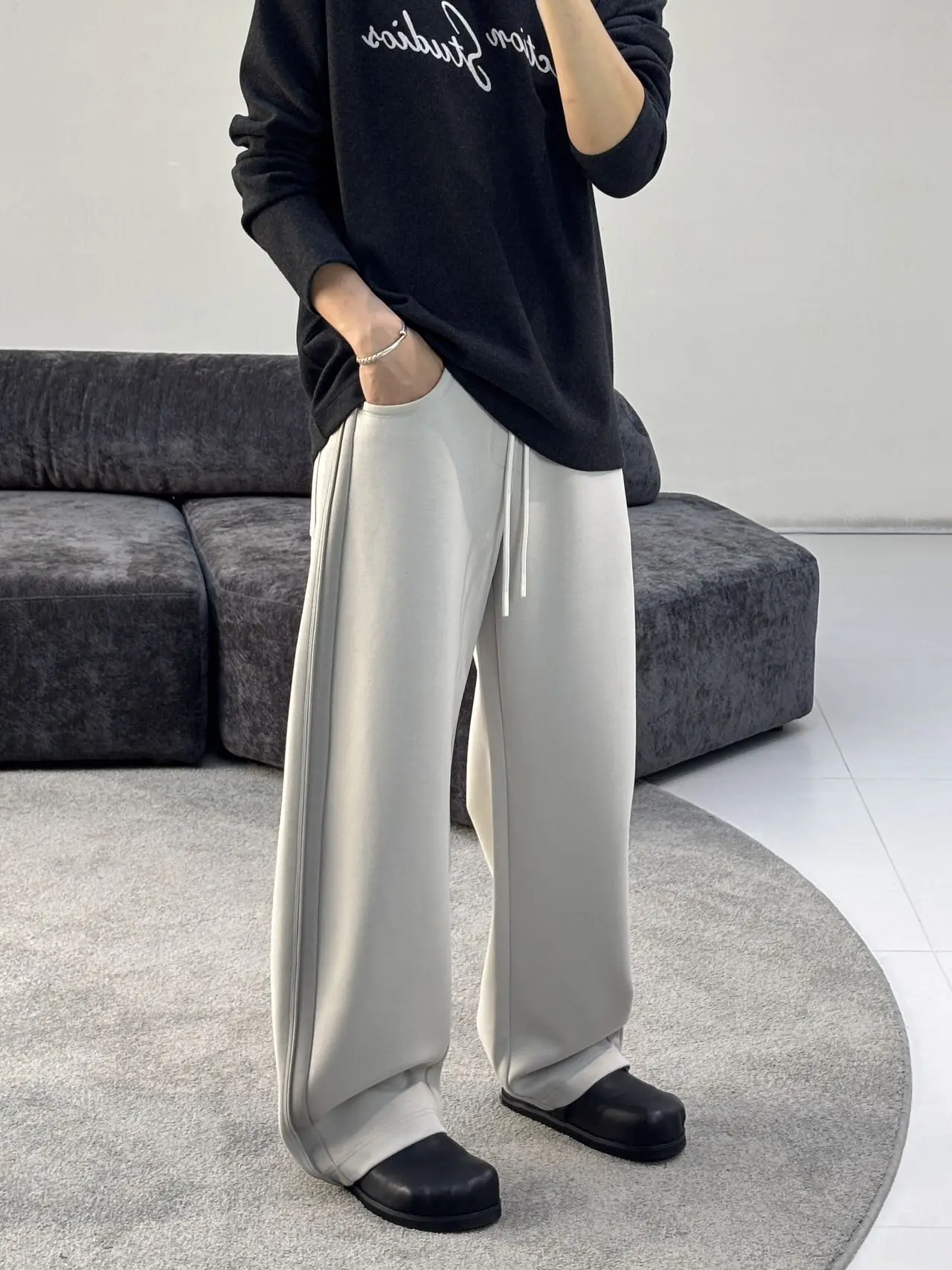 

Men's Casual Thiened Dyeing Knife Leisure Pants American Retro Loose Commute Straight Leg Wide Leg Pants Autumn Winter