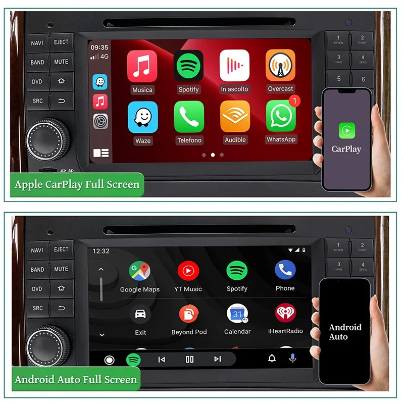Radio Upgrade 7-inch Touch Screen Wireless Apple CarPlay Android Auto Android System For Mercedes W639 Viano Vito