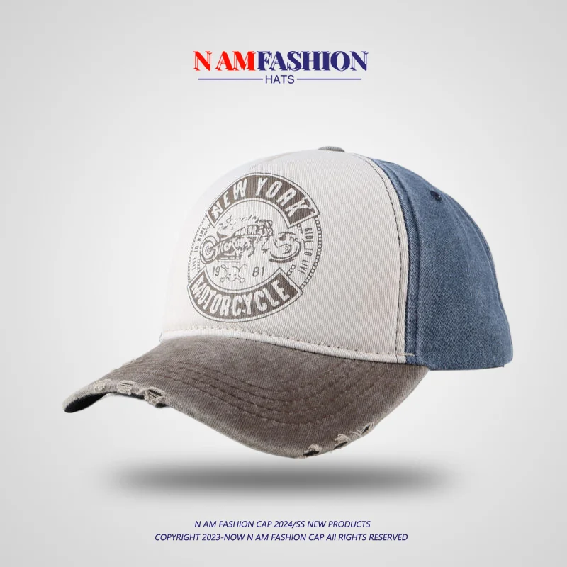 

Retro Casual Trend Baseball Cap for Women Versatile Contrast Color Simple Casual Peaked Cap Men