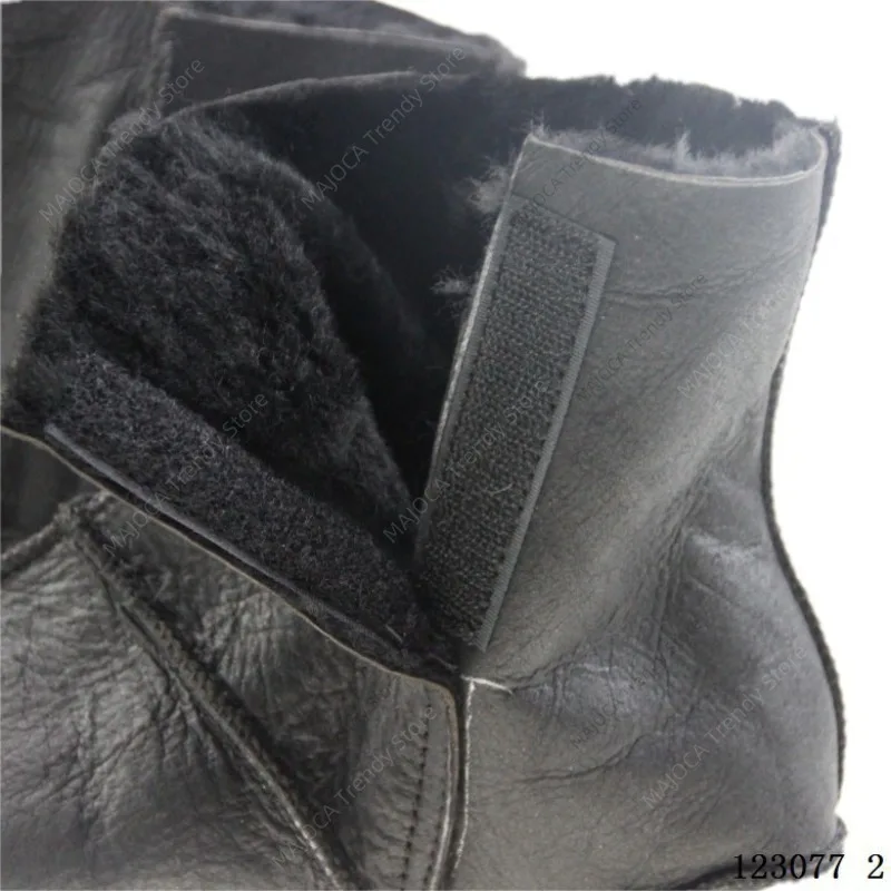 Genuine Sheepskin Leather Socks Men Women Winter Warm Fur One-Piece Thermal Khuff Slippers Soft Indoor Floor Boots Anti-Cold