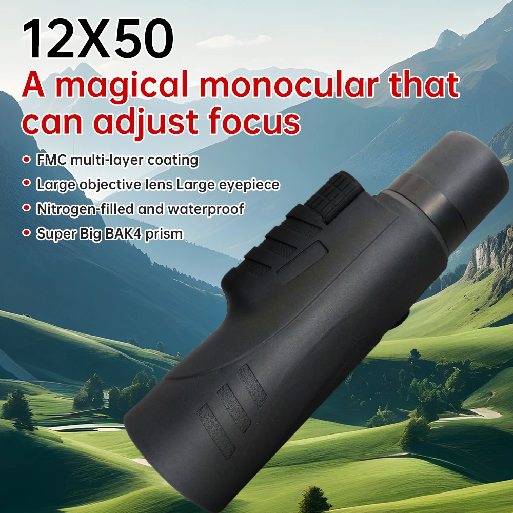 

TONTUBE 12X50 large eyepiece monocular are used for outdoor sightseeing and concerts