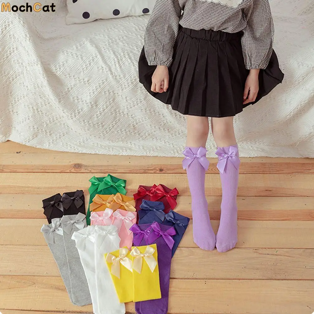 

Lolita Jk Cute Toddler Socks Autumn Winter Long Tube Socks Knot Socks Children' Socks Cotton