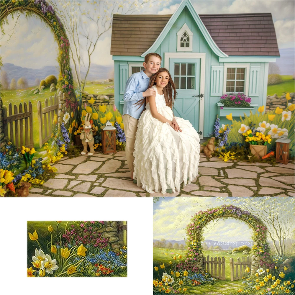 

Spring Gate Arch Backdrops Kids Baby Birthday Cake Smash Photocall Decors Child Adult Photo Flower Entrance Backgrounds