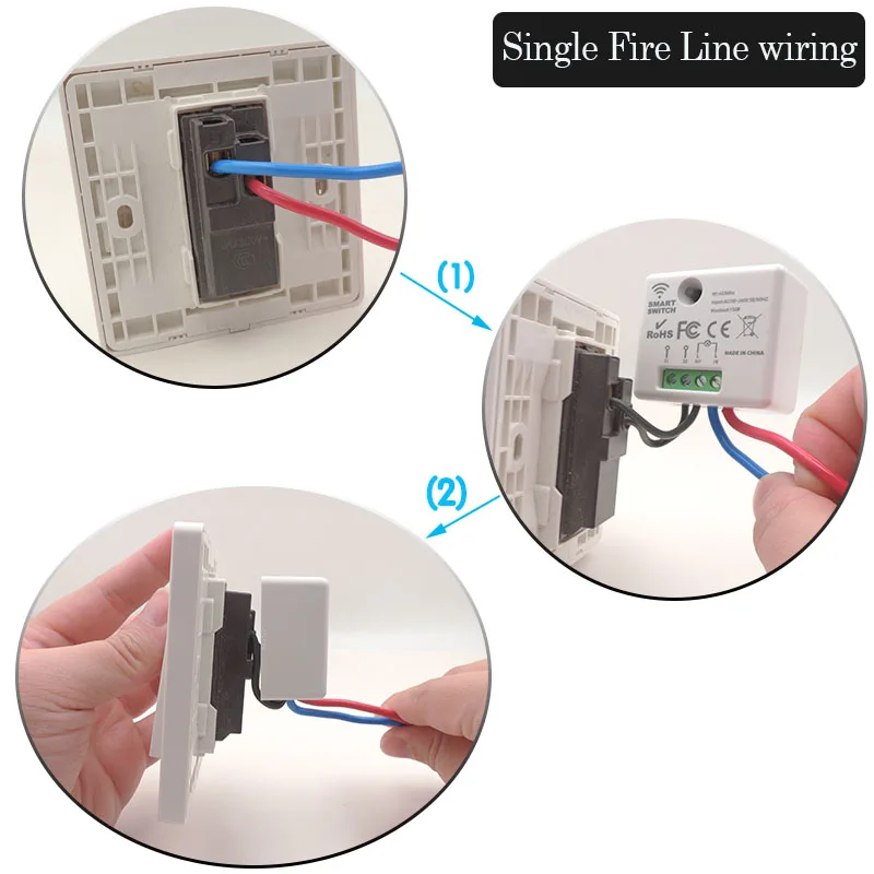 433 Mhz bezprzewodowy inteligentny włącznik światła bez neutralnego Mini Moudle AC 220V 110V 150W przekaźnik odbiorczy zdalny wł. Wył. Do lampy Led