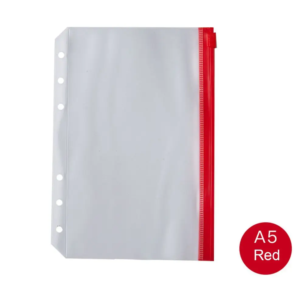 Buste trasparenti Borse a fogli mobili Organizzatori a 6 anelli Cartelle con cerniera Raccoglitore per notebook Tasche raccoglitore formato A5 A6