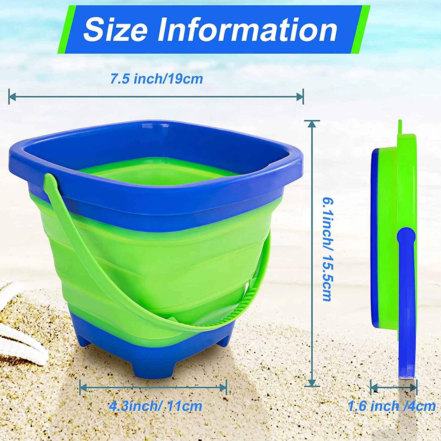 Children Beach Toys Summer Outdoor Baby Beach Digging Sand Toy Foldable Sand Bucket With shovel Play Sand Water Game Toy for Kid