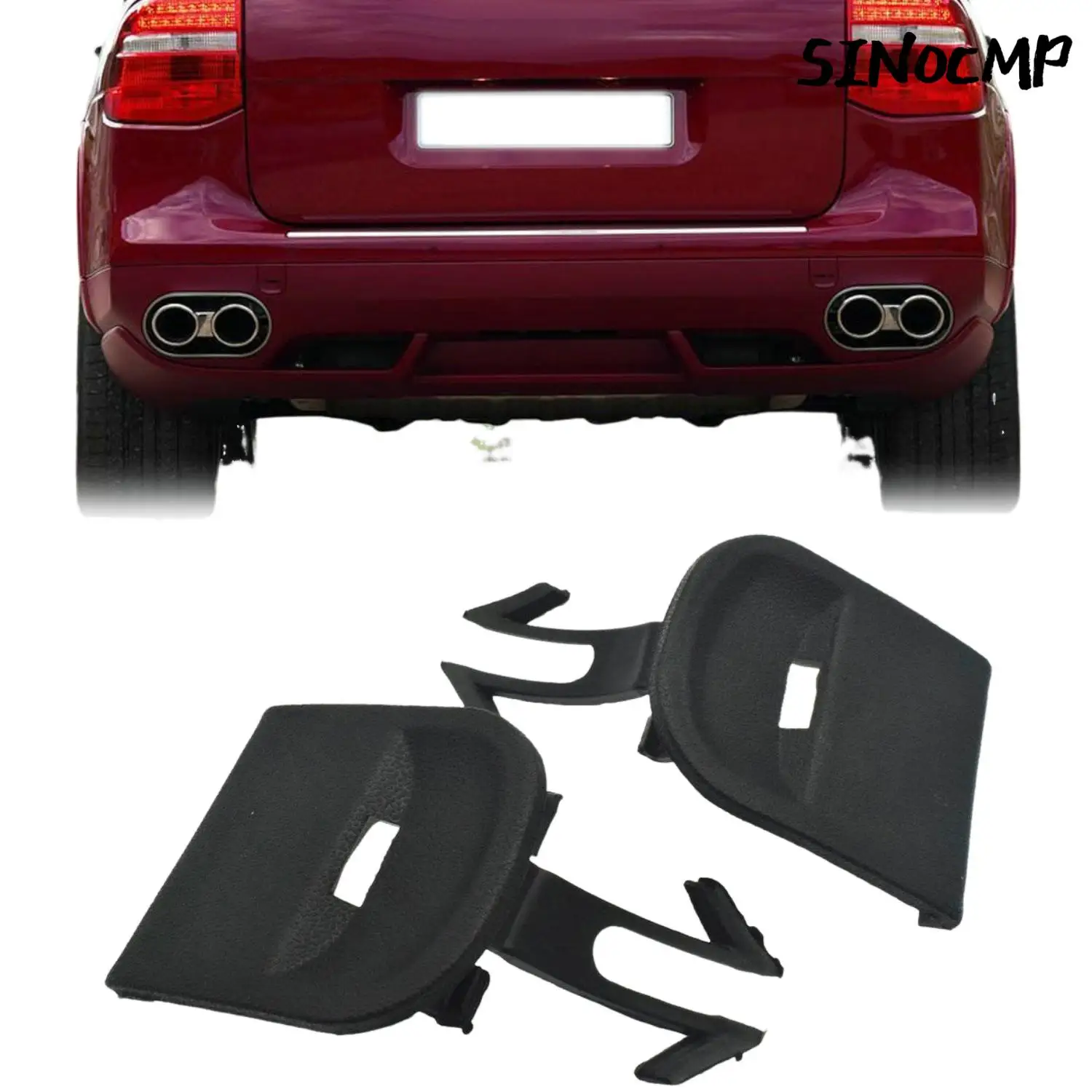

2 Pcs Rear Bumper Left Right Side Towing Hook Cap 95550544910 95550545010 For Porsche Cayenne 2008-2010 Automobiles Parts