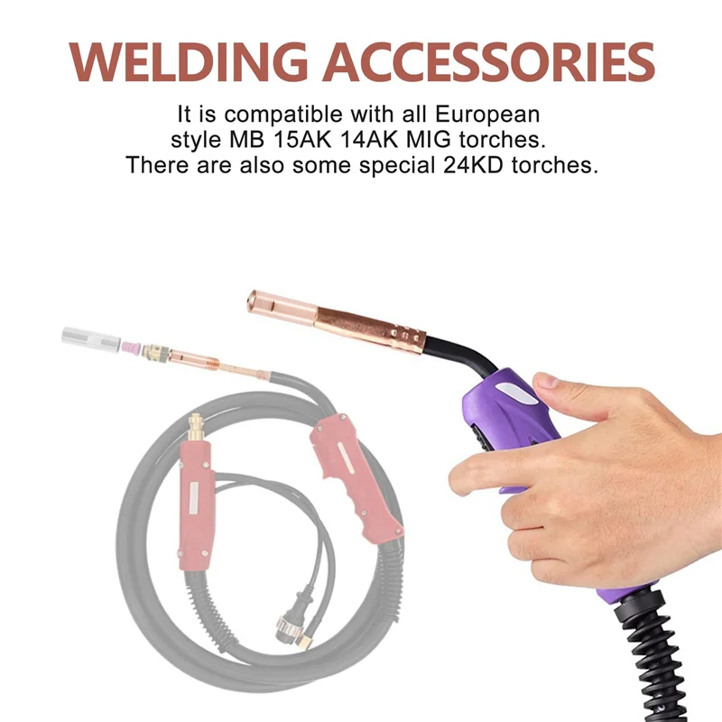 

AT51-13Pcs 14AK Welding Torch Consumables MIG Torch Gas Nozzle Tip Holder Of 15AK MIG Welding Torch