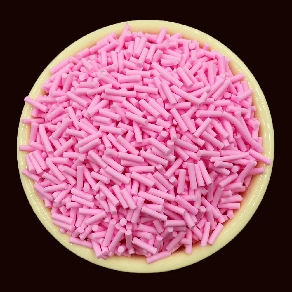 100g Polymer Hot Clay Sprinkles for Crafts 7mm Long Sprinkles For Fluffy DIY Tiny Cute Klei Accessories Nail Art Decoration