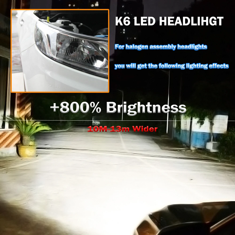 H7, H4 차량용 LED 헤드램프, 고휘도, 고출력 전구, 스포트라이트, CSP 9084... - 2