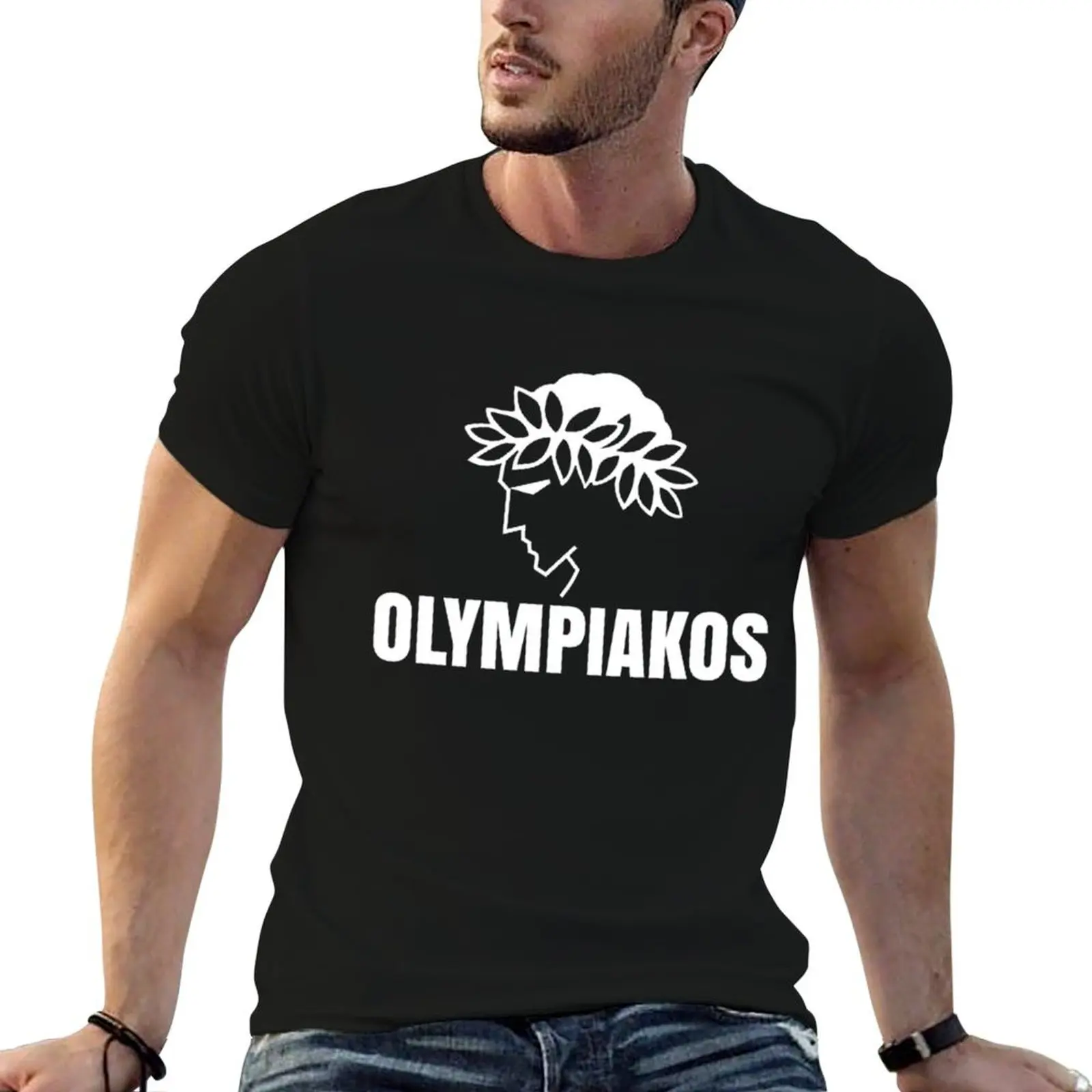 Olympiakos T-Shirt Urban Style Casual Short Sleeve Top