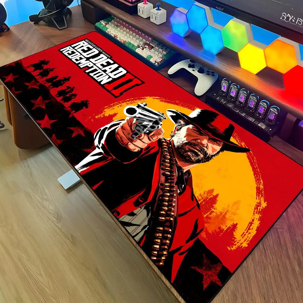 Red Dead R-Redemption 2 Mouse Pad Large Rubber Tablepad PC Game Mousepad Laptop Desk Pad XXL Non-slip Computer Keyboard Mouse Ma