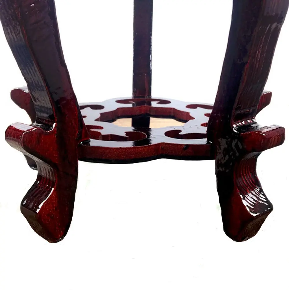 Chinese Wooden Fishbowl Stand for Indoor Plant and Vase Display, Asian Furniture Decoration Accessories
