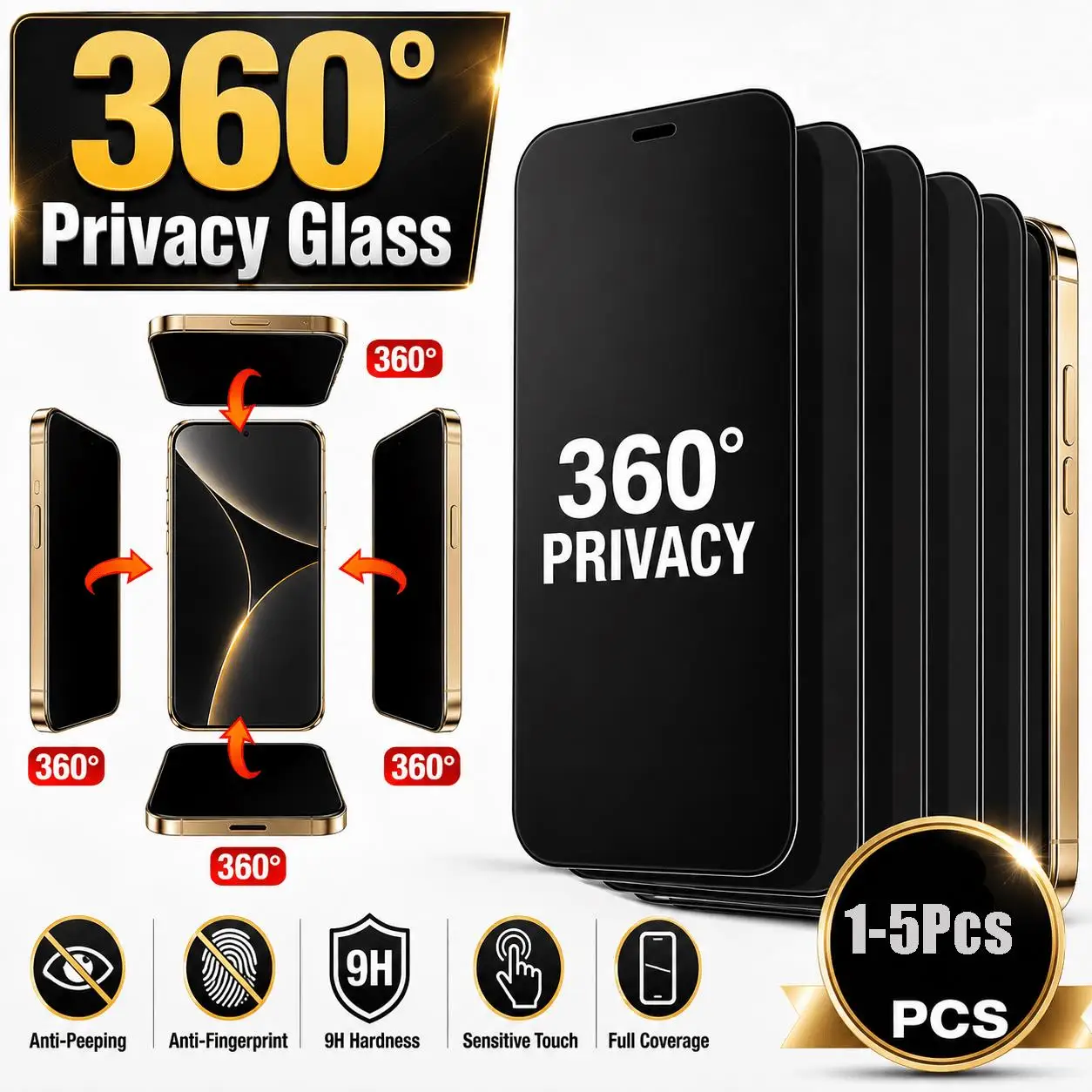 2 Stück 360° Blickschutzfolie für iPhone 18 Pro Max 18 Fold Ultra Panzerglas 17 16 15 14 13 Pro Max 14 Plus