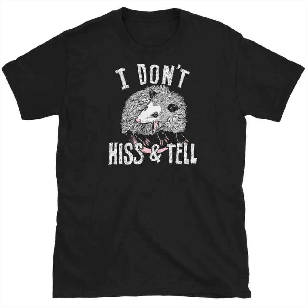Funny Possum Shirt - Hiss and Tell Short-sleeve O-neck Streetwear Classic Pattern High Quality Cotton Tees