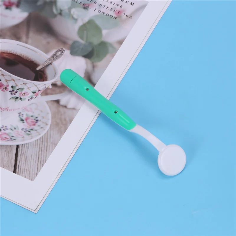 A20M 2개 LED 조명 치아 구강 거울 초고휘도 구강 거울 조명 치아 관리 도구 구강 위생 기계 녹색