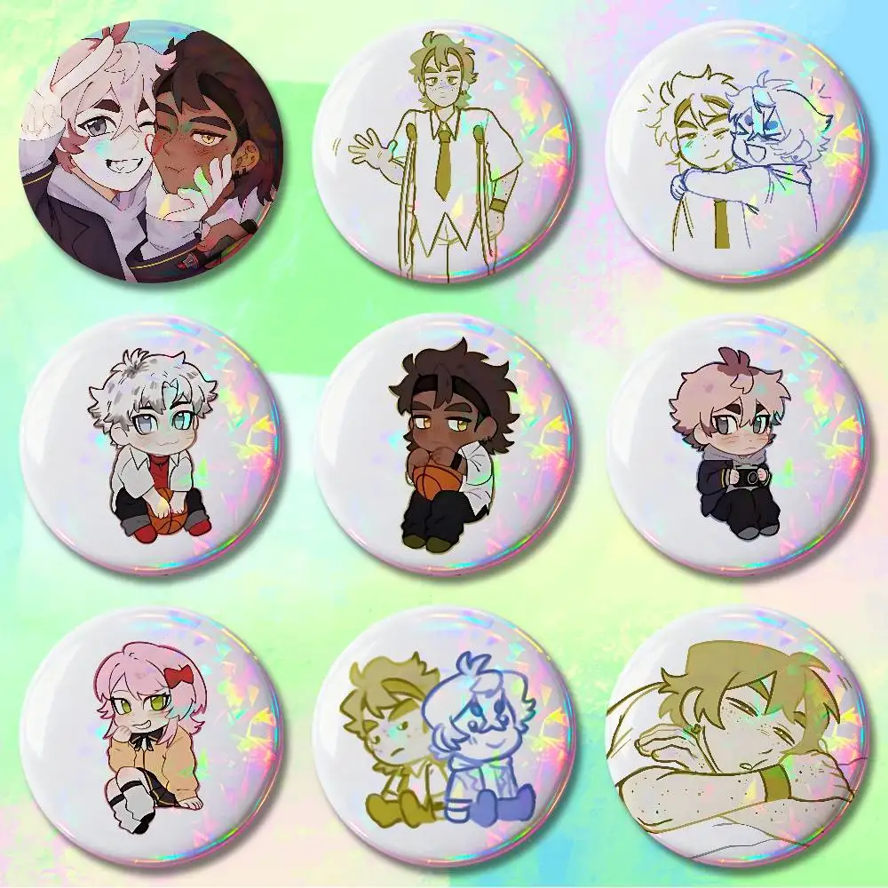 R-Rebound of the Heart Kai Chips Insignia Badge Case For Decoration 44mm 32mm 58mm Round Tinplate Pin Brooch Gift