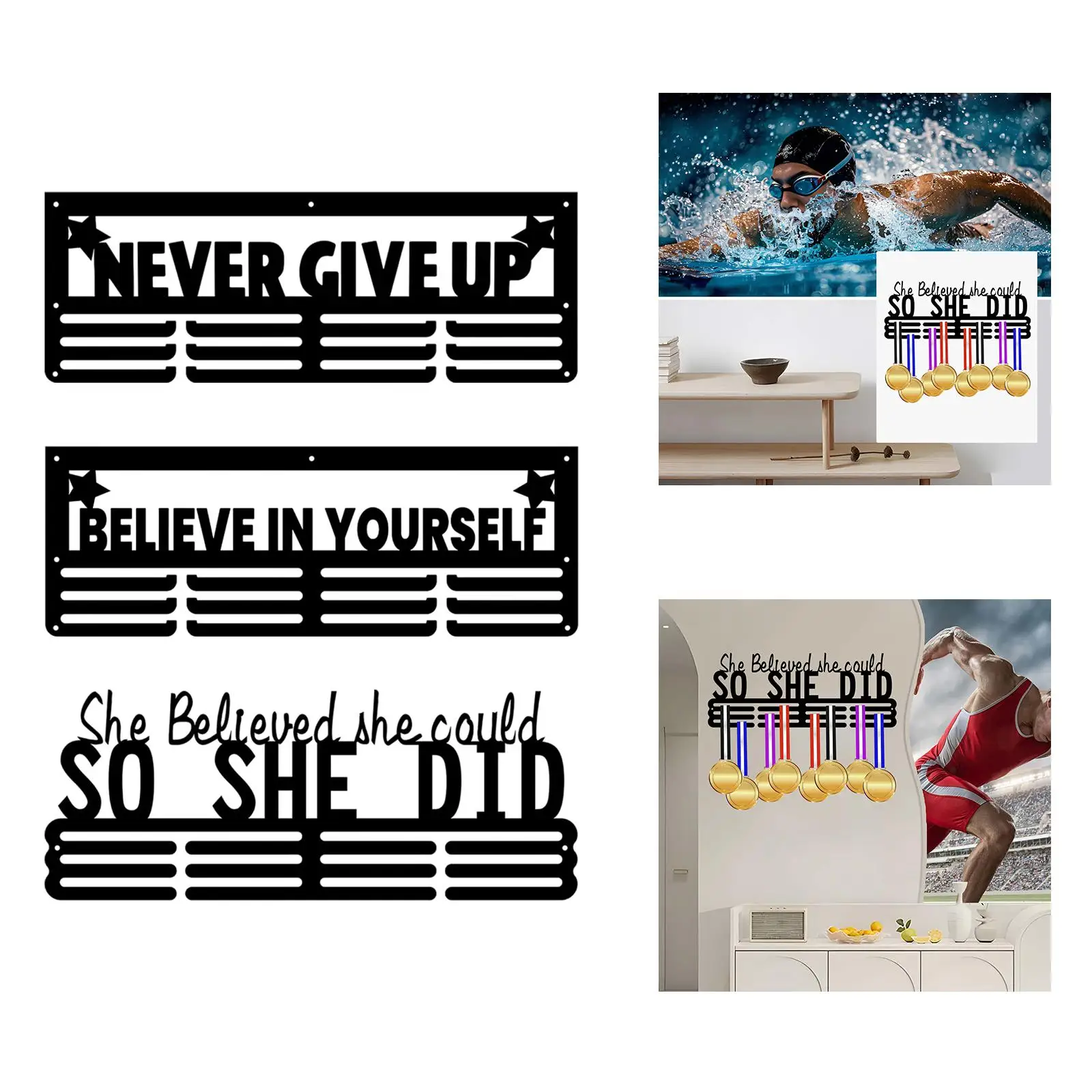 Metal Hanger Display Wall Mounted Display Hanger Rack Frame for Sports Award