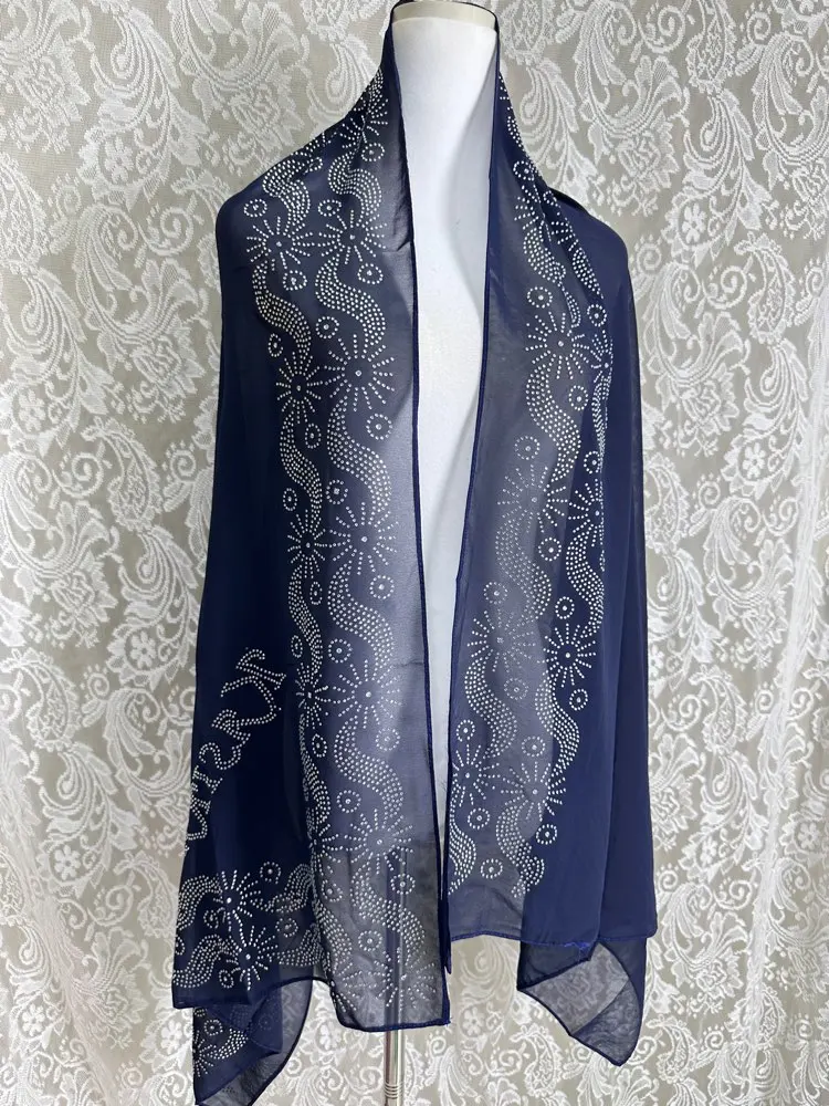 Traditional East African Indian Muslim Head Scarf High-Grade Breathable Small Chiffon Floral Pattern Summer Ethnic Wear