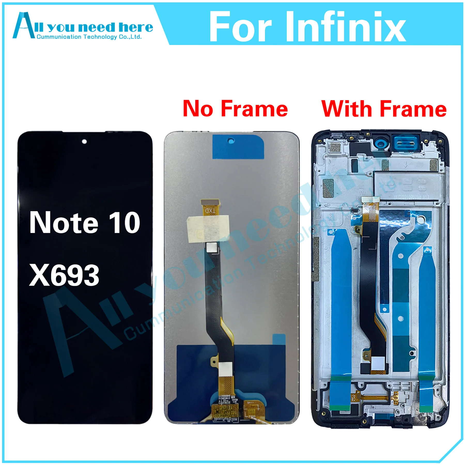 

100% Test For Infinix Note 10 X693 LCD Display Touch Screen Digitizer Assembly Repair Parts Replacement