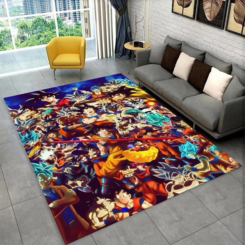 Cartoon D-Dragon Ball Anime-Spiel-Teppich für Spielzimmer, Schlafzimmer, Wohnzimmer, Sofa, Heimdekoration, Kinderteppich, rutschfeste Bodenmatte