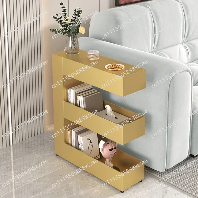 Nordic Space-saving Iron Art Coffee Table Home Living Room Furniture Gap Bookshelf Floor-to-ceiling Bay Window Storage Rack