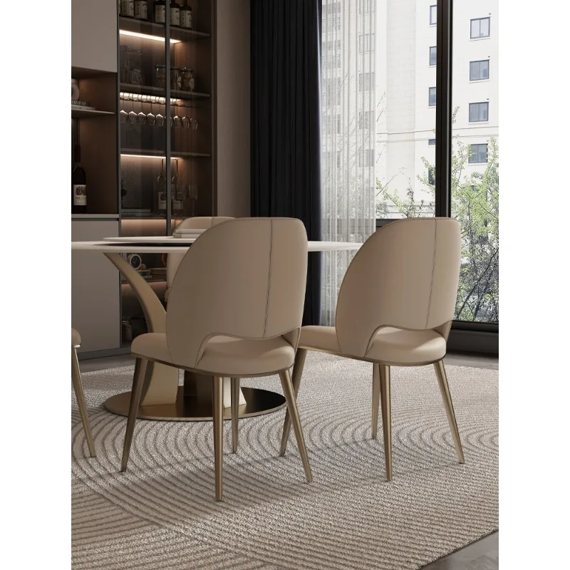 식탁 의자 가정용 소형 아파트 등받이 의자 고급스러운 스테인리스 스틸 스툴