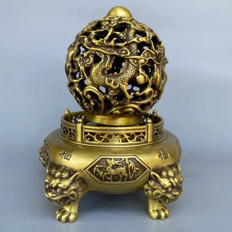 All-brass nine-turning-dragon ornaments, Chinese-style home entrance and office decorations, gifts for opening a business or hou