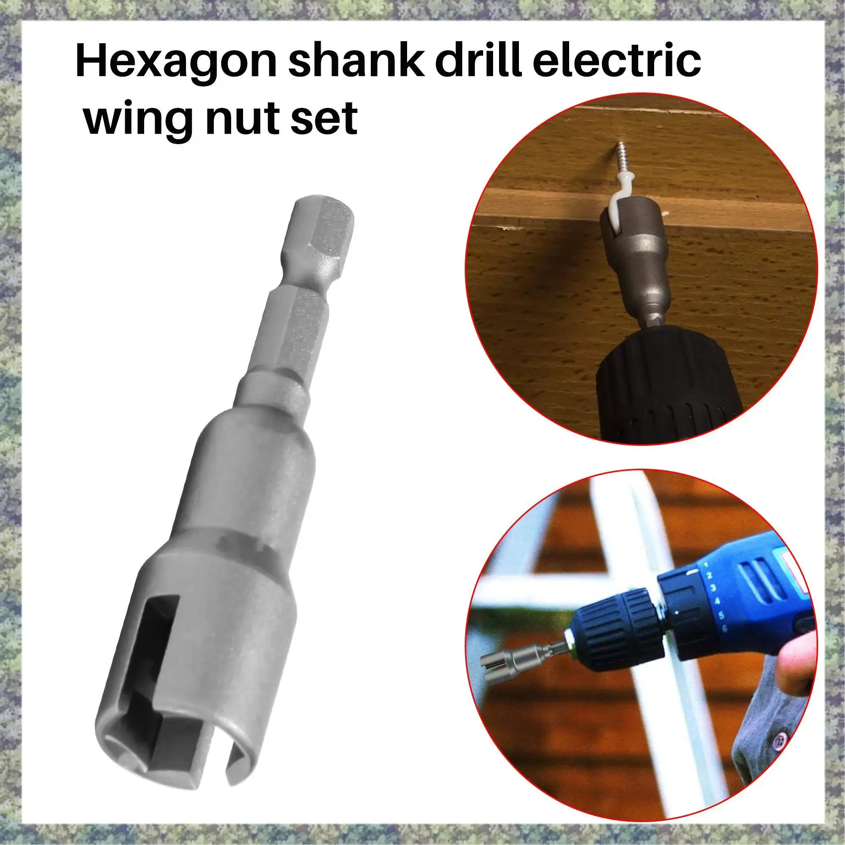 

WON 2Pcs Power Wing Nut Driver Set,Slot Wing Nuts Drill Bit Socket Wrenches Tools Set,1/4Inch Hex Shank Drills Bits For Panel Nu
