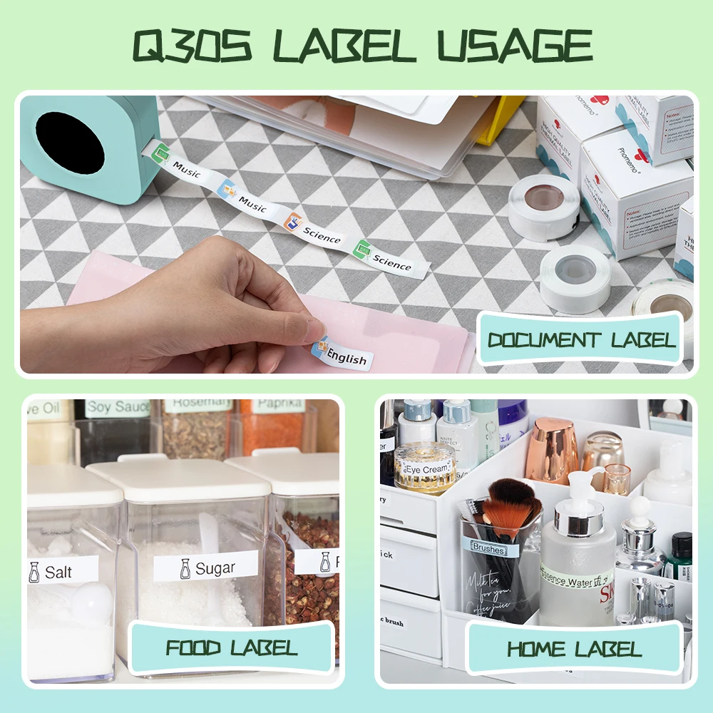 Phomemo Q30S Label Maker Machine Mini Pocket Bluetooth Thermal Label Printer DIY Date Sticker Label Machine Various Label Paper