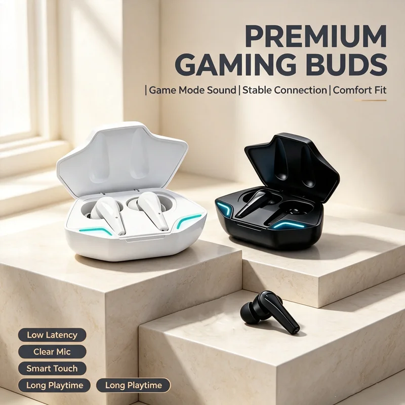 Audífonos Inalámbricos Tws Originales, Audífonos Bluetooth para Juegos con Micrófono, Reducción de Ruido, Bajos de Alta Fidelidad