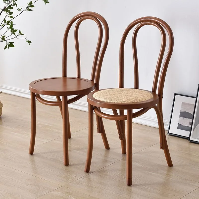 

Solid Wood Dining Chairs Nordic Style Rattan Dining Chairs for Home and Commercial Use Homestay Retro Leisure Dining Chair