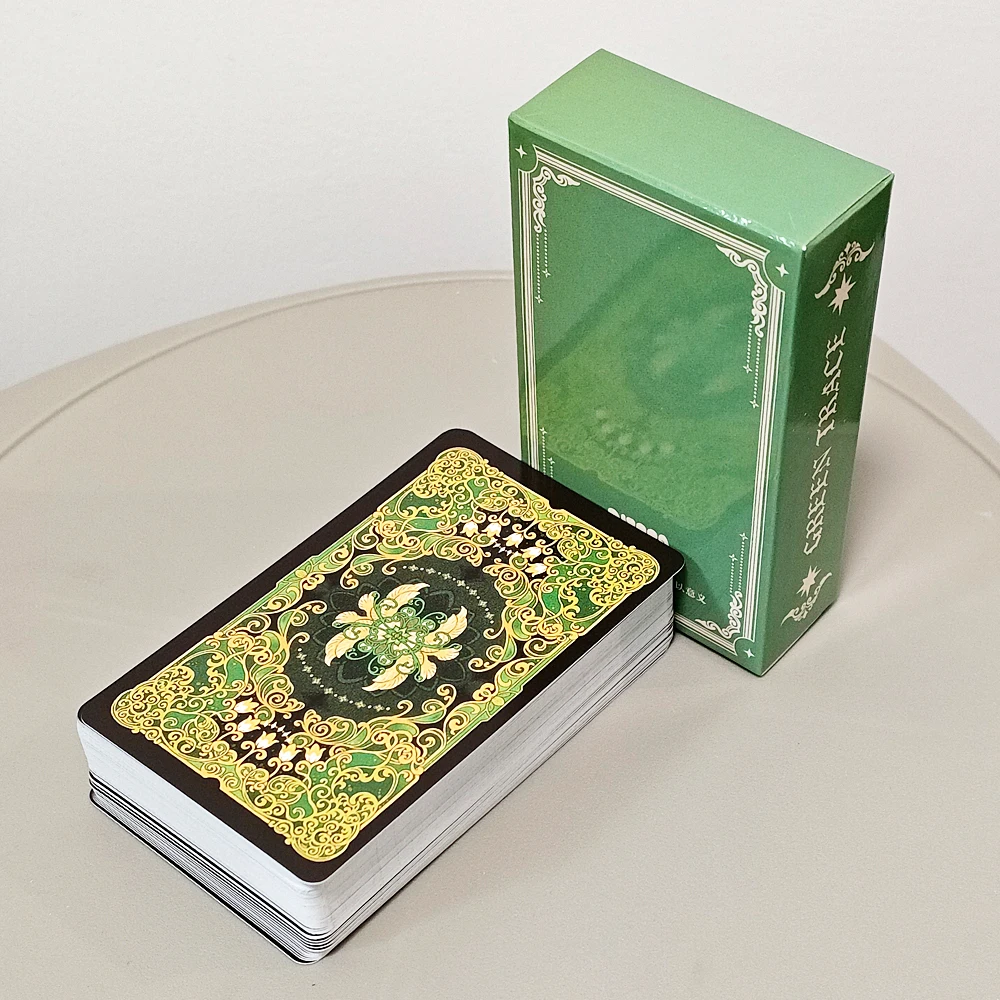 Green Trace Tarot - Story-Driven Deck, Mystical Divination, Spiritual Guidance 10.3*6cm 78 Pcs Tarot Cards Based on RWS