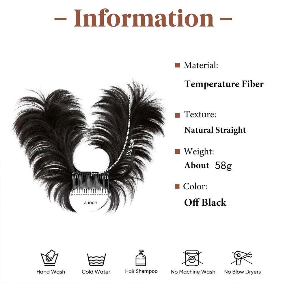 JINKAILI Synthetic Wig For Women Curved Metal Wire Comb Style Flower Bud Head Curly Hair Bag Messy Chicken Bun Wig Bag
