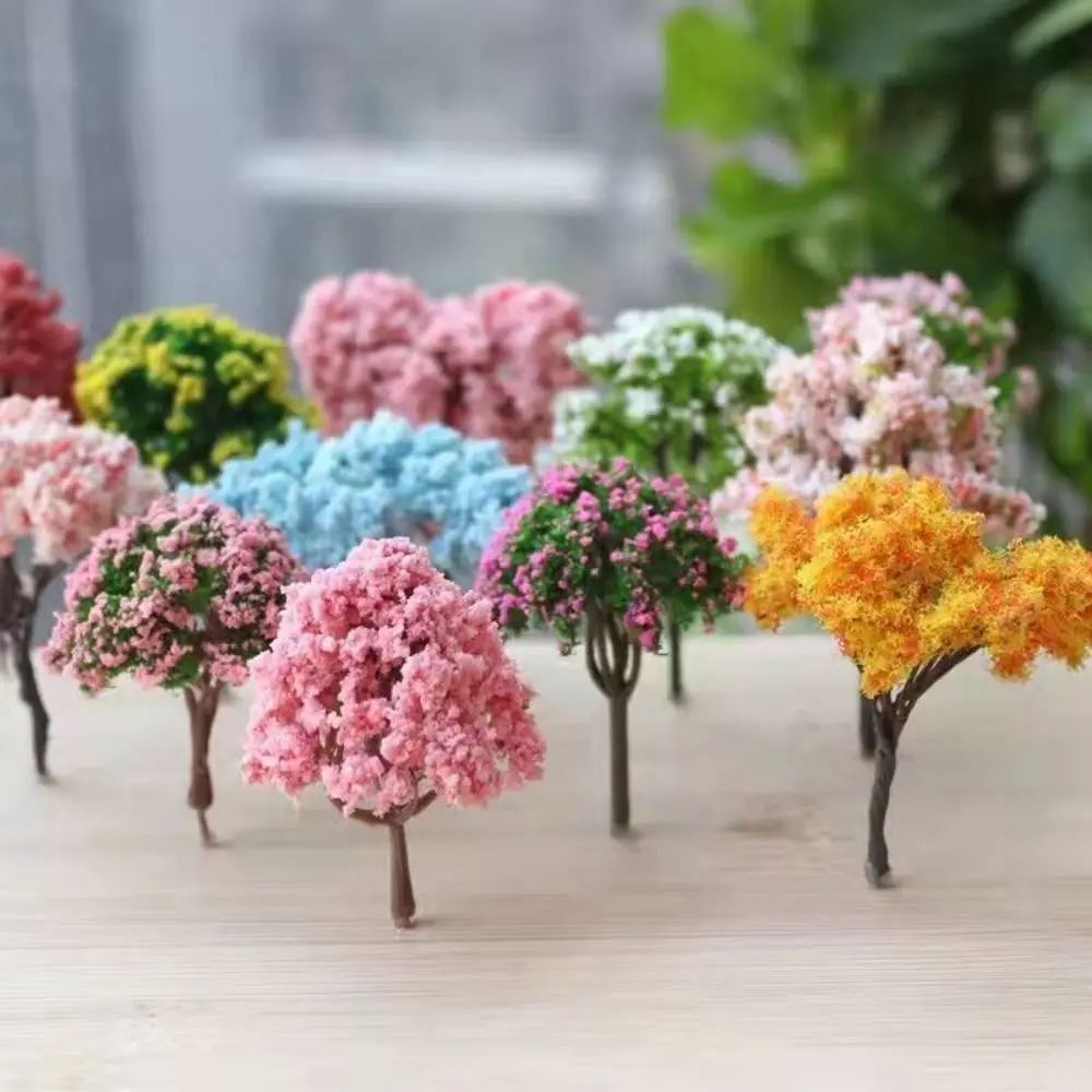 Micro Figurines Plastic Sakura Miniatures Model Rural Style Simulation Trees Landscape Vivid Micro Figurines Micro Landscape
