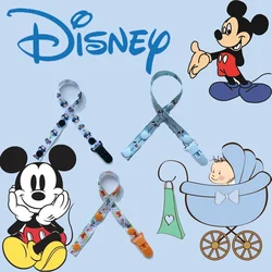 Disney-Mickey Chupeta dos desenhos animados para o bebê, material confortável, corrente clipe manequim bonito, chupeta criança, presente calmante