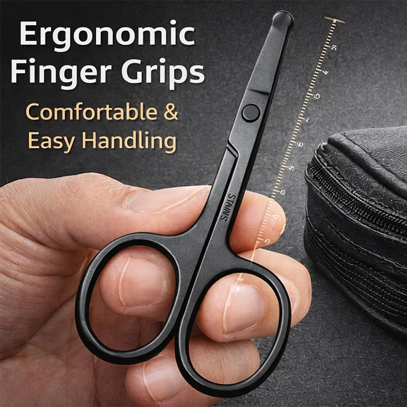 High-Quality Nose Hair Shears For Personal Care Facial Hair Removal And Ear Nose Eyebrow Trimming Stainless Steel Fine