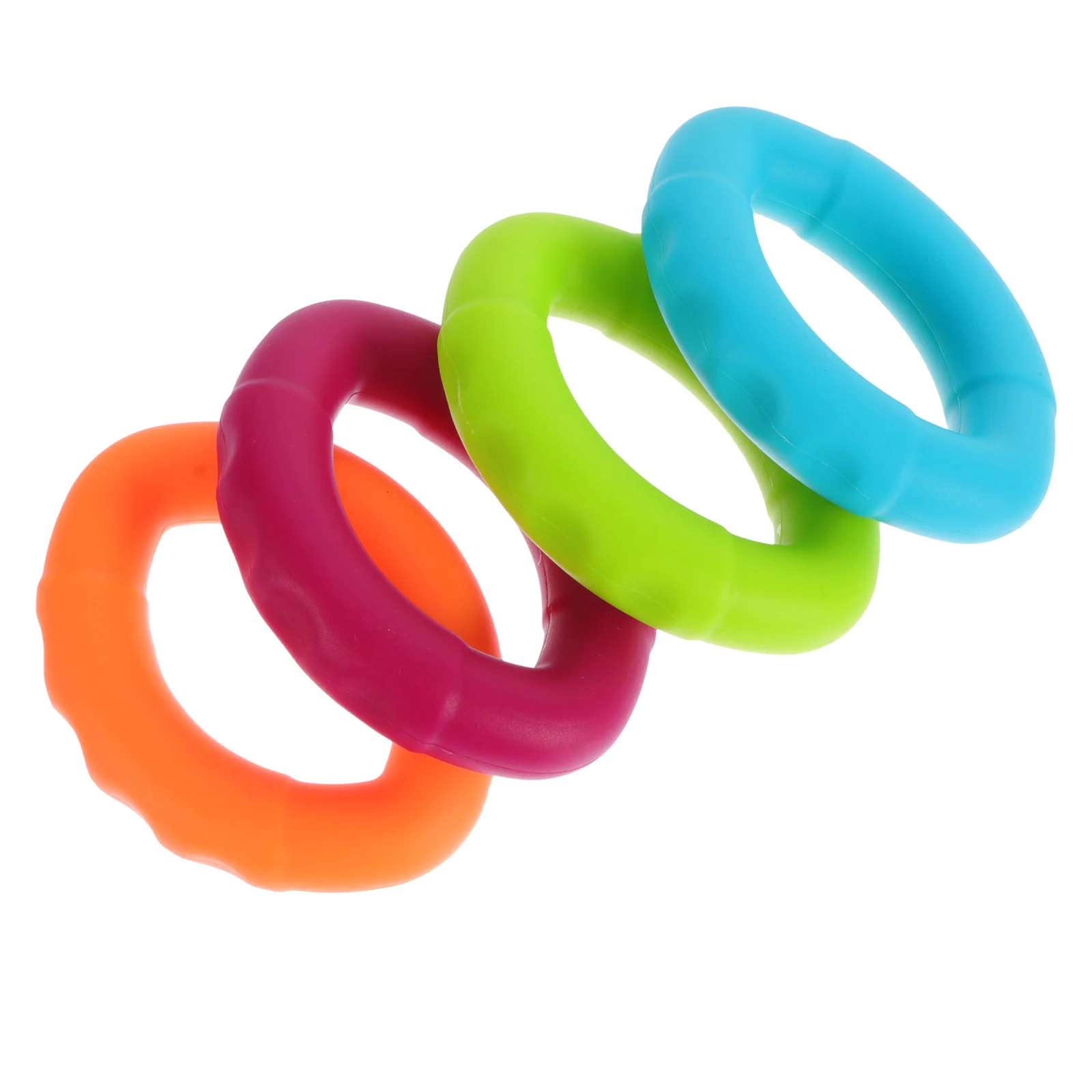 Anillos de Ejercicio para Dedos, 4 Piezas, Entrenador de Agarre de Silicona para Fortalecer la Mano, Desarrollo de Fuerza, Antideslizante, Terapia de Masaje, Uso en Gimnasio