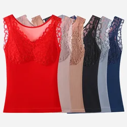 Lace Thermal Underwear Plus Size Vest Thermo Lingerie Winter Clothing Warm Top Inner Wear Thermal Shirt Undershirt Intimate