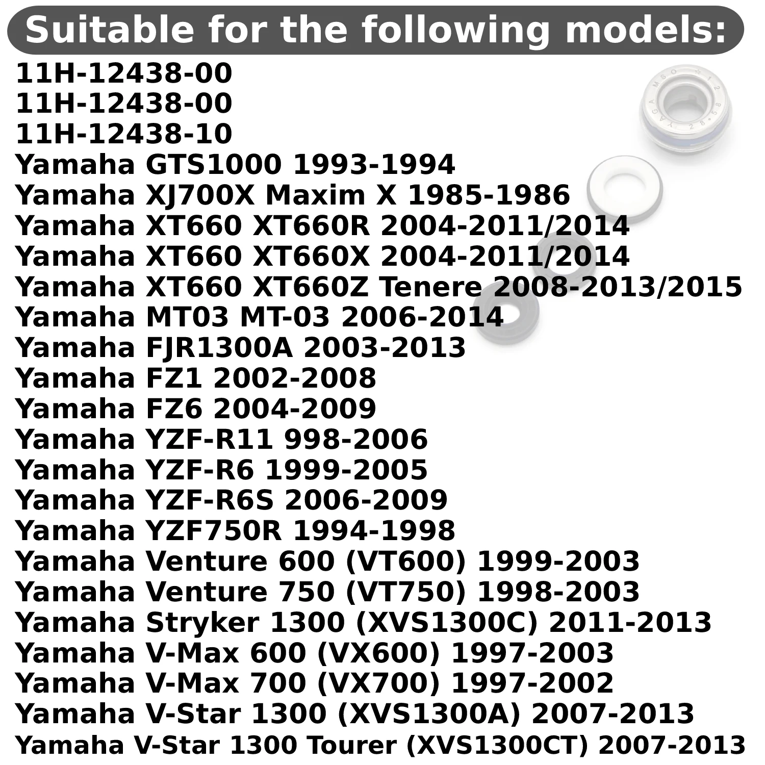 Motorcycle Water Pump Seal For Yamaha XJ700X Maxim X XT660 XT660R XT660Z Tenere MT03 MT-03 FJR1300A FZ1 FZ6 YZF-R1 11H-12438-00