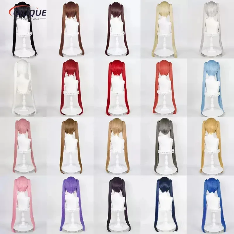 Peruka Cosplay CyMiku 90cm Długie Kucyki Krótkie ZCN46L39 Proste Warkocze Damska Uniwersalna Odporna na Ciepło Syntetyczna Peruka +