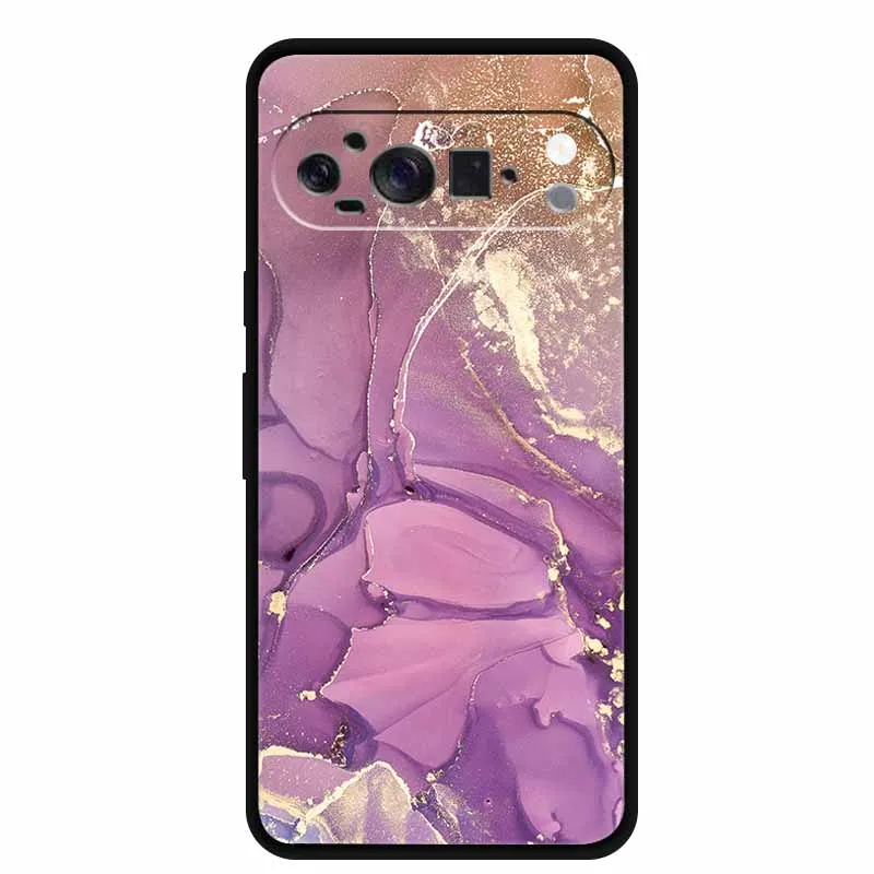 لجوجل بيكسل 10 برو غطاء رخامي ل Pixel10 برو سيليكون حافظة هاتف من البولي يوريثان الفقرة حافة سوداء الظهر لينة حامي هدية جرلي كابا