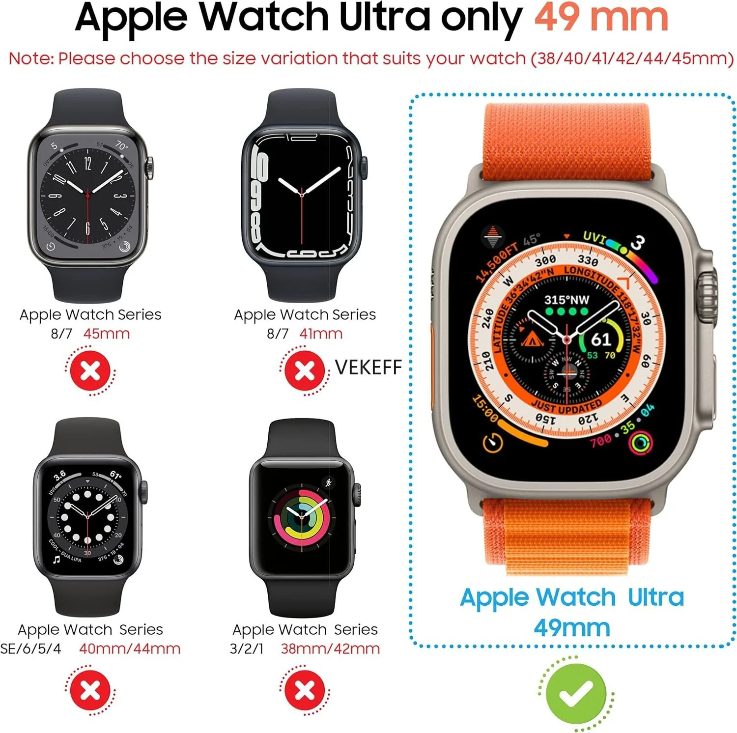 3 عبوات لساعة أبل الترا 3/2/1 49 ملم حافظة حماية لشاشة الخصوصية