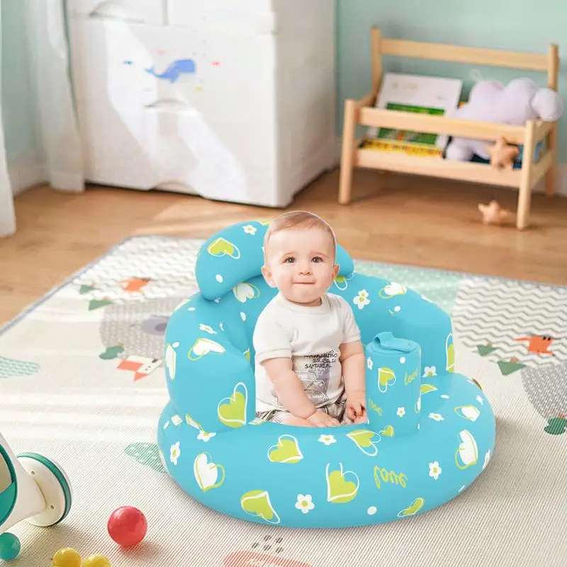 Inflatable Kids Chair Blow Up Inflatable Babies Sofa Summer Toddler Chair Little Kids Floor Seats Toddler Support Seat Built In