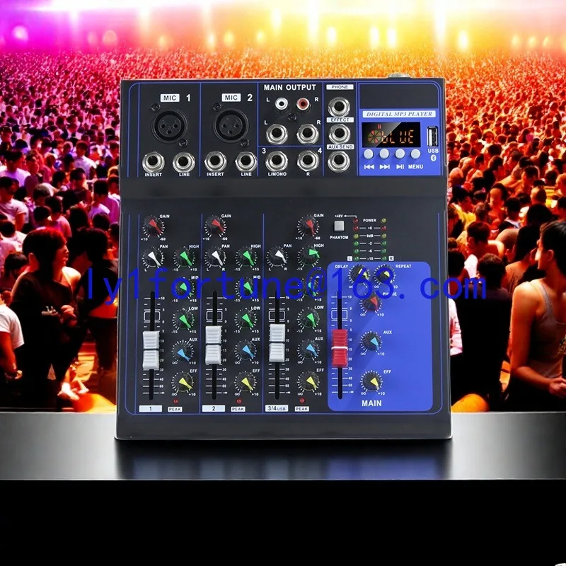 Professional F4/7 Mixer USB Bluetooth Reverb Small Home KTV Computer Recording Stage Performance Effect Device